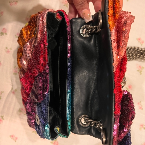 Kurt Geiger Rainbow Sequin Shoulder Bag - Picture 5 of 7